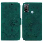 For OPPO A53 / A33 Butterfly Rose Embossed Leather Phone Case(Green)