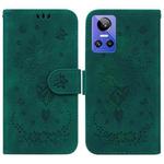 For OPPO Realme GT Neo3 Butterfly Rose Embossed Leather Phone Case(Green)