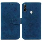 For OPPO A8 / A31 2020 Butterfly Rose Embossed Leather Phone Case(Blue)