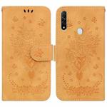 For OPPO A8 / A31 2020 Butterfly Rose Embossed Leather Phone Case(Yellow)