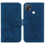 For OPPO A15 / A15s Butterfly Rose Embossed Leather Phone Case(Blue)