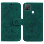 For OPPO A15 / A15s Butterfly Rose Embossed Leather Phone Case(Green)