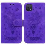 For OPPO A16K Butterfly Rose Embossed Leather Phone Case(Purple)