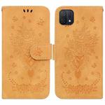 For OPPO A16K Butterfly Rose Embossed Leather Phone Case(Yellow)