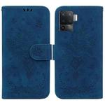 For OPPO A94 4G / F19 Pro / Reno5 F Butterfly Rose Embossed Leather Phone Case(Blue)