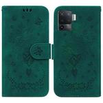For OPPO A94 4G / F19 Pro / Reno5 F Butterfly Rose Embossed Leather Phone Case(Green)