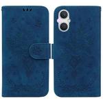 For OPPO A96 5G / Reno7 Z 5G Butterfly Rose Embossed Leather Phone Case(Blue)