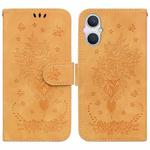 For OPPO A96 5G / Reno7 Z 5G Butterfly Rose Embossed Leather Phone Case(Yellow)