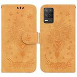 For OPPO Realme 8 5G / Q3 5G Butterfly Rose Embossed Leather Phone Case(Yellow)