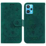 For OPPO Realme 9 Pro+ / Realme 9 4G Butterfly Rose Embossed Leather Phone Case(Green)