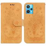 For OPPO Realme 9 Pro+ / Realme 9 4G Butterfly Rose Embossed Leather Phone Case(Yellow)
