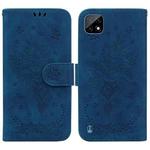 For OPPO Realme C20 / C11 2021 Butterfly Rose Embossed Leather Phone Case(Blue)