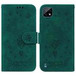 For OPPO Realme C20 / C11 2021 Butterfly Rose Embossed Leather Phone Case(Green)