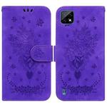 For OPPO Realme C20 / C11 2021 Butterfly Rose Embossed Leather Phone Case(Purple)