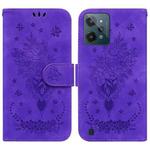 For OPPO Realme C31 Butterfly Rose Embossed Leather Phone Case(Purple)