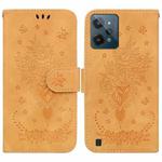 For OPPO Realme C31 Butterfly Rose Embossed Leather Phone Case(Yellow)