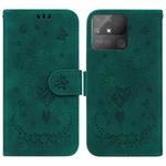 For OPPO Realme Narzo 50A Butterfly Rose Embossed Leather Phone Case(Green)