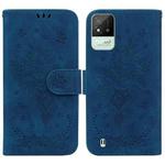 For OPPO Realme Narzo 50i Butterfly Rose Embossed Leather Phone Case(Blue)
