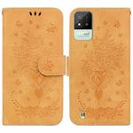 For OPPO Realme Narzo 50i Butterfly Rose Embossed Leather Phone Case(Yellow)