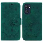 For OPPO Reno7 5G / Find X5 Lite Butterfly Rose Embossed Leather Phone Case(Green)