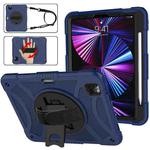 For iPad Pro 11 2022 / 2021 / 2020 Rotary Grab Silicone + PC Tablet Case(Navy Blue)