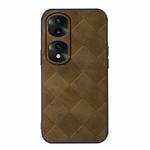 For Honor 70 Pro / 70 Pro+ Weave Plaid PU Phone Case(Green)