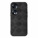 For Honor 70 Weave Plaid PU Phone Case(Black)