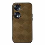 For Honor 70 Weave Plaid PU Phone Case(Green)