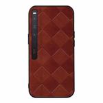 For Huawei Mate Xs 2 Weave Plaid PU Phone Case(Brown)