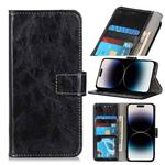 For iPhone 14 Pro Retro Crazy Horse Texture Horizontal Flip Leather Phone Case (Black)