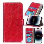 For iPhone 14 Pro Max Retro Crazy Horse Texture Horizontal Flip Leather Phone Case  (Red)