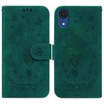 For Samsung Galaxy A03 Core Butterfly Rose Embossed Leather Phone Case(Green)