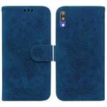For Samsung Galaxy A10 / M10 Butterfly Rose Embossed Leather Phone Case(Blue)