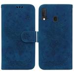 For Samsung Galaxy A10e / A20e Butterfly Rose Embossed Leather Phone Case(Blue)