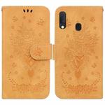 For Samsung Galaxy A10e / A20e Butterfly Rose Embossed Leather Phone Case(Yellow)