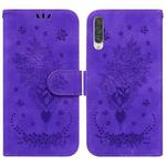 For Samsung Galaxy A70 / A70s Butterfly Rose Embossed Leather Phone Case(Purple)