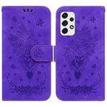 For Samsung Galaxy A73 5G Butterfly Rose Embossed Leather Phone Case(Purple)