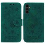 For Samsung Galaxy A13 5G Butterfly Rose Embossed Leather Phone Case(Green)