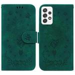 For Samsung Galaxy A52 5G / 4G Butterfly Rose Embossed Leather Phone Case(Green)