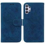 For Samsung Galaxy A32 4G Butterfly Rose Embossed Leather Phone Case(Blue)