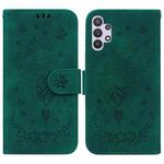 For Samsung Galaxy A32 5G Butterfly Rose Embossed Leather Phone Case(Green)