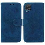 For Samsung Galaxy A42 5G Butterfly Rose Embossed Leather Phone Case(Blue)
