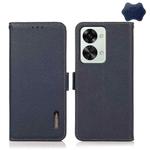 For OnePlus Nord 2T 5G KHAZNEH Litchi Texture RFID Genuine Leather Phone Case(Blue)