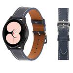 For Samsung Galaxy Watch4 40mm / 44mm Plain Weave Leather Watch Band(Midnight Blue)