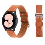 For Samsung Galaxy Watch4 40mm / 44mm Plain Weave Leather Watch Band(Brown)