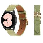 For Samsung Galaxy Watch4 40mm / 44mm Plain Weave Leather Watch Band(Avocado Green)