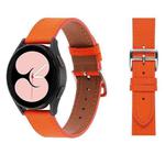For Samsung Galaxy Watch4 40mm / 44mm Plain Weave Leather Watch Band(Orange)