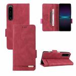 For Sony Xperia 1 IV Magnetic Clasp Flip Leather Phone Case(Red)