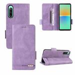 For Sony Xperia 10 IV Magnetic Clasp Flip Leather Phone Case(Purple)