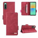 For Sony Xperia 10 IV Magnetic Clasp Flip Leather Phone Case(Red)